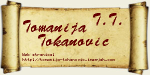 Tomanija Tokanović vizit kartica